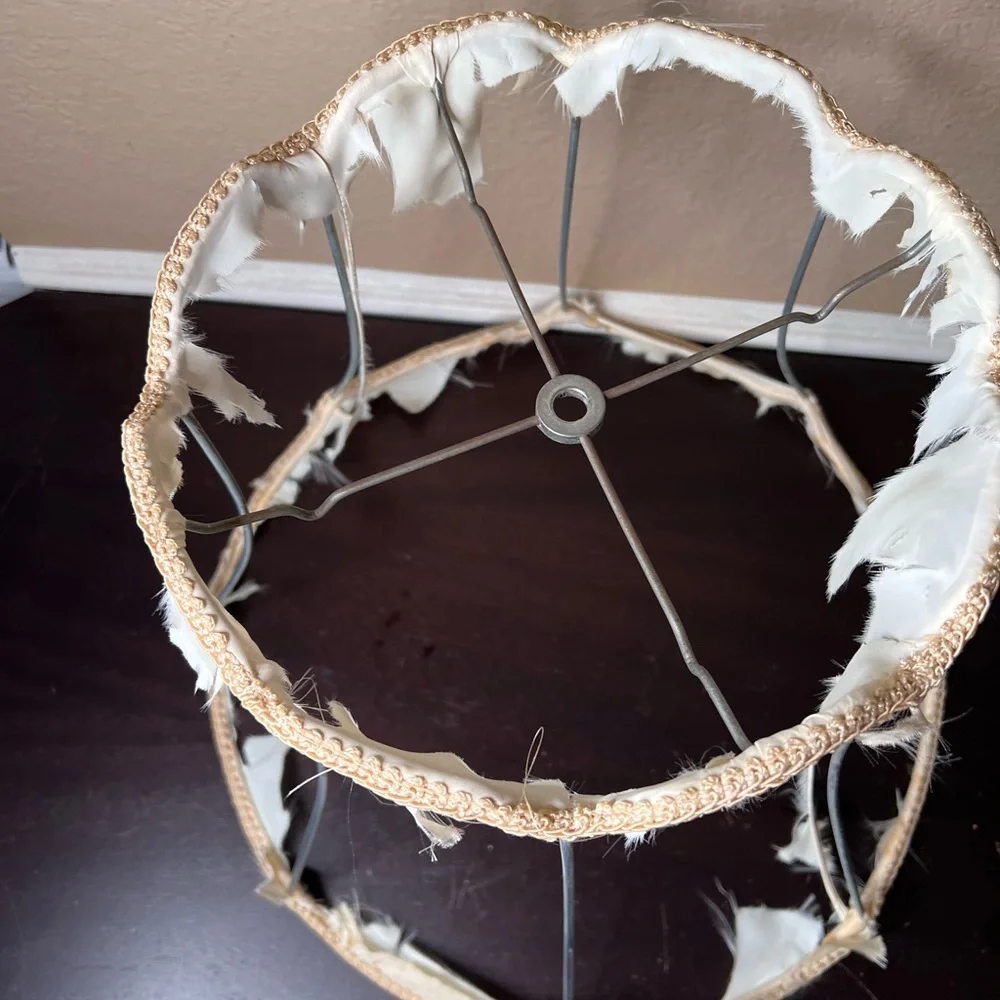 Vintage 1960's Midcentury Skeleton Lamp Shade Wire Armature, Frame, Scalloped